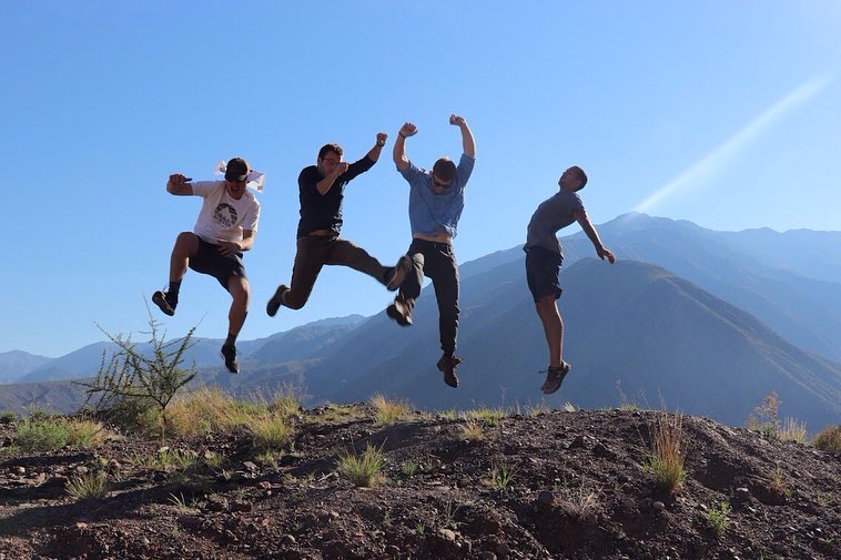 study abroad students jumping in argentina
