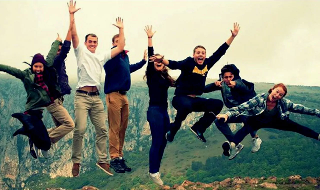 Students Jumping in Croatia